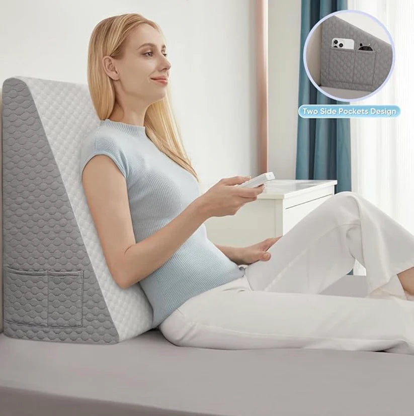 The Craftplace Wedge Pillow + Free 100% Light Blocking Silk Sleep Mask