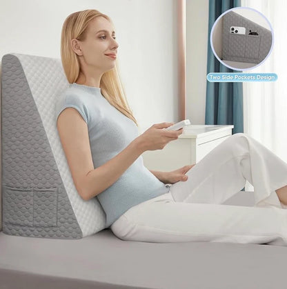 The Craftplace Wedge Pillow + Free 100% Light Blocking Silk Sleep Mask